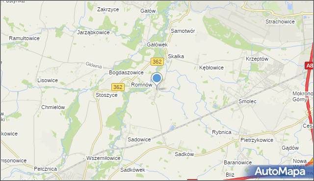 mapa Małkowice, Małkowice gmina Kąty Wrocławskie na mapie Targeo